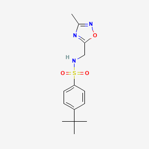 molecular formula C14H19N3O3S B2616318 4-(tert-butyl)-N-((3-methyl-1,2,4-oxadiazol-5-yl)methyl)benzenesulfonamide CAS No. 1235087-95-2