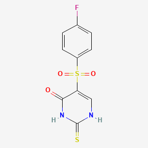 molecular formula C10H7FN2O3S2 B2616320 5-[(4-fluorophenyl)sulfonyl]-2-thioxo-2,3-dihydropyrimidin-4(1H)-one CAS No. 866813-11-8