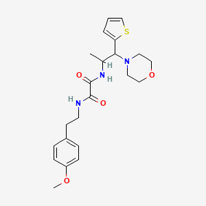 molecular formula C22H29N3O4S B2616328 N1-(4-methoxyphenethyl)-N2-(1-morpholino-1-(thiophen-2-yl)propan-2-yl)oxalamide CAS No. 847192-51-2