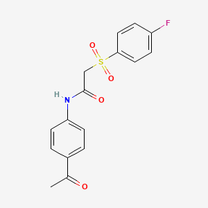 N-(4-acetylphenyl)-2-(4-fluorophenyl)sulfonylacetamide