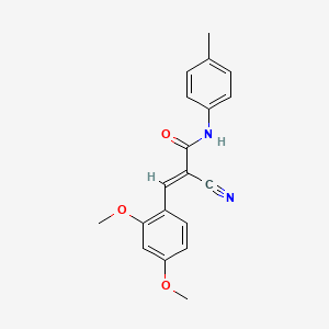 molecular formula C19H18N2O3 B2616345 (2E)-2-cyano-3-(2,4-dimethoxyphenyl)-N-(4-methylphenyl)acrylamide CAS No. 341962-60-5