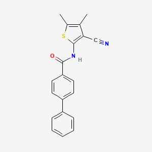 molecular formula C20H16N2OS B2616346 N-(3-氰基-4,5-二甲基噻吩-2-基)-4-苯基苯甲酰胺 CAS No. 314055-59-9