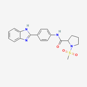molecular formula C19H20N4O3S B2616361 N-(4-(1H-苯并[d]咪唑-2-基)苯基)-1-(甲磺酰基)吡咯烷-2-甲酰胺 CAS No. 1219371-56-8