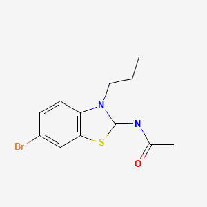 molecular formula C12H13BrN2OS B2616362 N-[(2Z)-6-bromo-3-propyl-2,3-dihydro-1,3-benzothiazol-2-ylidene]acetamide CAS No. 897497-98-2