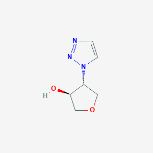 molecular formula C6H9N3O2 B2616364 (3S,4R)-4-(1H-1,2,3-triazol-1-yl)oxolan-3-ol CAS No. 1807937-83-2; 2307774-27-0