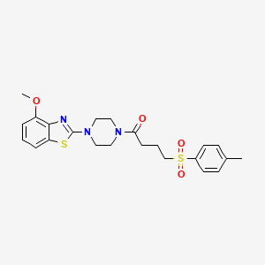 molecular formula C23H27N3O4S2 B2616365 1-(4-(4-Methoxybenzo[d]thiazol-2-yl)piperazin-1-yl)-4-tosylbutan-1-one CAS No. 941878-75-7