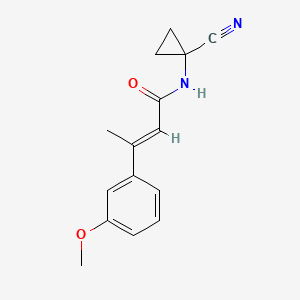 molecular formula C15H16N2O2 B2616366 (E)-N-(1-Cyanocyclopropyl)-3-(3-methoxyphenyl)but-2-enamide CAS No. 1436375-90-4