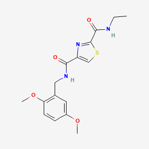 molecular formula C16H19N3O4S B2616371 N~4~-(2,5-二甲氧基苄基)-N~2~-乙基-1,3-噻唑-2,4-二甲酰胺 CAS No. 1251633-49-4