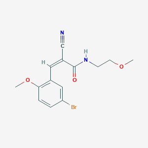 molecular formula C14H15BrN2O3 B2616373 (Z)-3-(5-Bromo-2-methoxyphenyl)-2-cyano-N-(2-methoxyethyl)prop-2-enamide CAS No. 444289-86-5