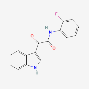 molecular formula C17H13FN2O2 B2616374 N-(2-fluorophenyl)-2-(2-methyl-1H-indol-3-yl)-2-oxoacetamide CAS No. 838889-81-9