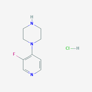 molecular formula C9H13ClFN3 B2616375 1-(3-Fluoropyridin-4-yl)piperazine hydrochloride CAS No. 2155852-73-4