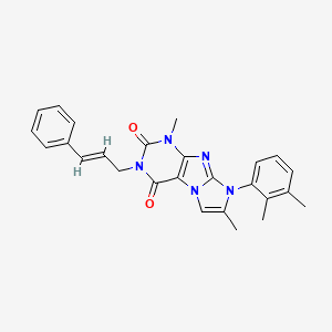 molecular formula C26H25N5O2 B2616376 3-cinnamyl-8-(2,3-dimethylphenyl)-1,7-dimethyl-1H-imidazo[2,1-f]purine-2,4(3H,8H)-dione CAS No. 904371-79-5