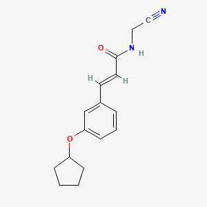 molecular formula C16H18N2O2 B2616377 (E)-N-(cyanomethyl)-3-(3-cyclopentyloxyphenyl)prop-2-enamide CAS No. 1334027-06-3
