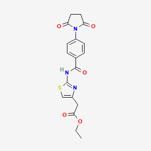 Ethyl 2-(2-(4-(2,5-dioxopyrrolidin-1-yl)benzamido)thiazol-4-yl)acetate