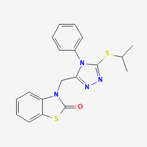 3-((5-(isopropylthio)-4-phenyl-4H-1,2,4-triazol-3-yl)methyl)benzo[d]thiazol-2(3H)-one