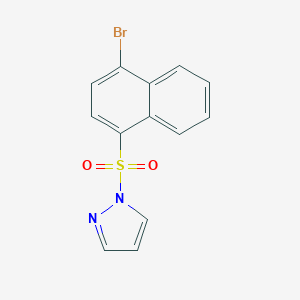 molecular formula C13H9BrN2O2S B261639 1-[(4-bromo-1-naphthyl)sulfonyl]-1H-pyrazole 