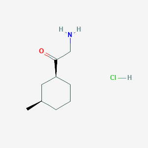 2-Amino-1-[(1S,3R)-3-methylcyclohexyl]ethanone;hydrochloride