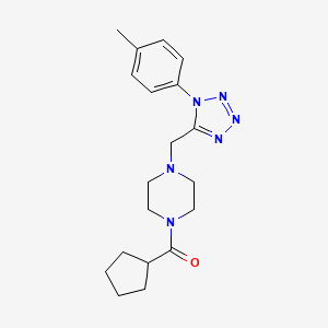 cyclopentyl(4-((1-(p-tolyl)-1H-tetrazol-5-yl)methyl)piperazin-1-yl)methanone