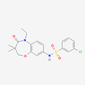 3-chloro-N-(5-ethyl-3,3-dimethyl-4-oxo-2,3,4,5-tetrahydrobenzo[b][1,4]oxazepin-8-yl)benzenesulfonamide
