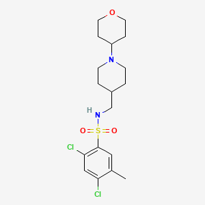 2,4-dichloro-5-methyl-N-((1-(tetrahydro-2H-pyran-4-yl)piperidin-4-yl)methyl)benzenesulfonamide