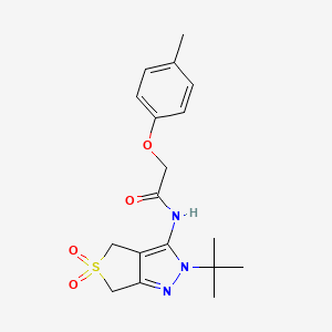molecular formula C18H23N3O4S B2616418 N-(2-tert-butyl-5,5-dioxo-4,6-dihydrothieno[3,4-c]pyrazol-3-yl)-2-(4-methylphenoxy)acetamide CAS No. 893924-34-0