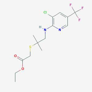 Ethyl 2-[(2-{[3-chloro-5-(trifluoromethyl)-2-pyridinyl]amino}-1,1-dimethylethyl)sulfanyl]acetate