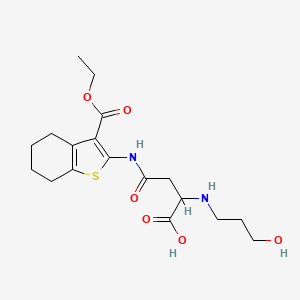 4-((3-(Ethoxycarbonyl)-4,5,6,7-tetrahydrobenzo[b]thiophen-2-yl)amino)-2-((3-hydroxypropyl)amino)-4-oxobutanoic acid