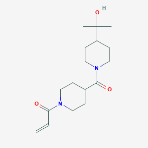 molecular formula C17H28N2O3 B2616426 1-[4-[4-(2-Hydroxypropan-2-yl)piperidine-1-carbonyl]piperidin-1-yl]prop-2-en-1-one CAS No. 2361889-53-2