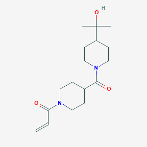 molecular formula C17H28N2O3 B2616426 1-(4-(4-(2-Hydroxypropan-2-yl)piperidine-1-carbonyl)piperidin-1-yl)prop-2-en-1-one CAS No. 2361889-53-2