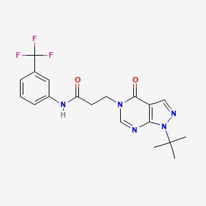 molecular formula C19H20F3N5O2 B2616428 3-(1-(tert-butyl)-4-oxo-1H-pyrazolo[3,4-d]pyrimidin-5(4H)-yl)-N-(3-(trifluoromethyl)phenyl)propanamide CAS No. 946234-32-8