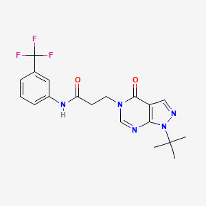 molecular formula C19H20F3N5O2 B2616428 3-(1-(叔丁基)-4-氧代-1H-吡唑并[3,4-d]嘧啶-5(4H)-基)-N-(3-(三氟甲基)苯基)丙酰胺 CAS No. 946234-32-8