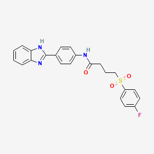 molecular formula C23H20FN3O3S B2616431 N-(4-(1H-benzo[d]imidazol-2-yl)phenyl)-4-((4-fluorophenyl)sulfonyl)butanamide CAS No. 941950-78-3