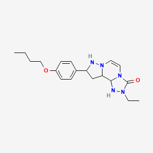 molecular formula C19H21N5O2 B2616432 11-(4-Butoxyphenyl)-4-ethyl-3,4,6,9,10-pentaazatricyclo[7.3.0.0^{2,6}]dodeca-1(12),2,7,10-tetraen-5-one CAS No. 1326942-79-3