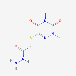 2-[(2,4-Dimethyl-3,5-dioxo-2,3,4,5-tetrahydro-1,2,4-triazin-6-yl)sulfanyl]acetohydrazide