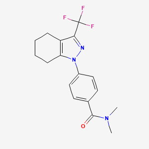 molecular formula C17H18F3N3O B2616446 N,N-dimethyl-4-[3-(trifluoromethyl)-4,5,6,7-tetrahydro-1H-indazol-1-yl]benzamide CAS No. 620543-85-3