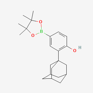 molecular formula C22H31BO3 B2616449 2-(Adamantan-1-yl)-4-(tetramethyl-1,3,2-dioxaborolan-2-yl)phenol CAS No. 2217671-79-7