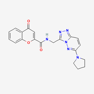 4-oxo-N-((6-(pyrrolidin-1-yl)-[1,2,4]triazolo[4,3-b]pyridazin-3-yl)methyl)-4H-chromene-2-carboxamide