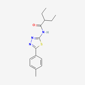 molecular formula C15H19N3OS B2616467 2-ethyl-N-(5-(p-tolyl)-1,3,4-thiadiazol-2-yl)butanamide CAS No. 392244-61-0