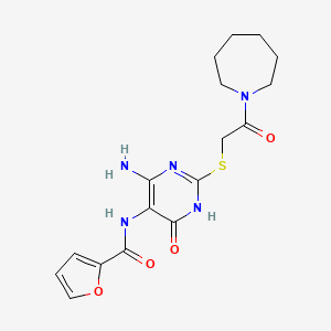 molecular formula C17H21N5O4S B2616469 N-(4-amino-2-((2-(azepan-1-yl)-2-oxoethyl)thio)-6-oxo-1,6-dihydropyrimidin-5-yl)furan-2-carboxamide CAS No. 868225-88-1