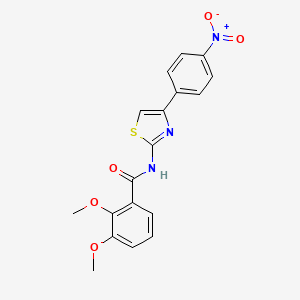 molecular formula C18H15N3O5S B2616474 2,3-dimethoxy-N-[4-(4-nitrophenyl)-1,3-thiazol-2-yl]benzamide CAS No. 941890-21-7