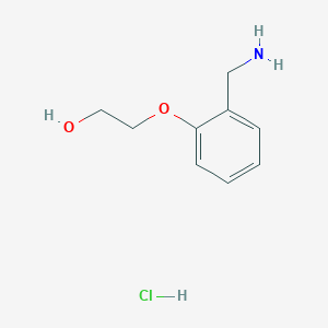 molecular formula C9H14ClNO2 B2616481 2-[2-(Aminomethyl)phenoxy]ethanol hydrochloride CAS No. 1214728-58-1