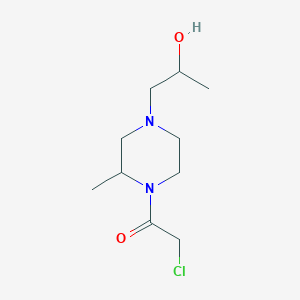 molecular formula C10H19ClN2O2 B2616489 2-Chloro-1-[4-(2-hydroxypropyl)-2-methylpiperazin-1-yl]ethanone CAS No. 2411195-94-1