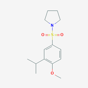 molecular formula C14H21NO3S B261649 1-[(3-Isopropyl-4-methoxyphenyl)sulfonyl]pyrrolidine 