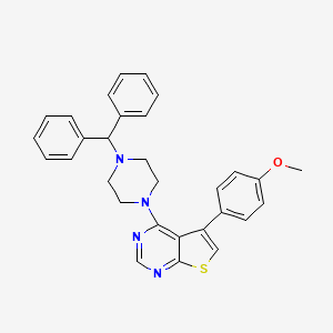 4-(4-Benzhydrylpiperazin-1-yl)-5-(4-methoxyphenyl)thieno[2,3-d]pyrimidine