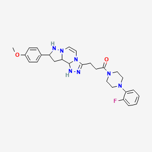 1-[4-(2-Fluorophenyl)piperazin-1-yl]-3-[11-(4-methoxyphenyl)-3,4,6,9,10-pentaazatricyclo[7.3.0.0^{2,6}]dodeca-1(12),2,4,7,10-pentaen-5-yl]propan-1-one