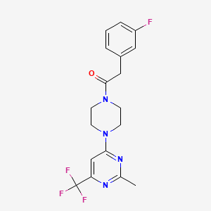 4-{4-[(3-Fluorophenyl)acetyl]piperazin-1-yl}-2-methyl-6-(trifluoromethyl)pyrimidine
