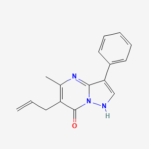 molecular formula C16H15N3O B2616512 6-烯丙基-5-甲基-3-苯基吡唑并[1,5-a]嘧啶-7-醇 CAS No. 902045-53-8