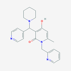 4-hydroxy-6-methyl-3-(piperidin-1-yl(pyridin-4-yl)methyl)-1-(pyridin-2-ylmethyl)pyridin-2(1H)-one