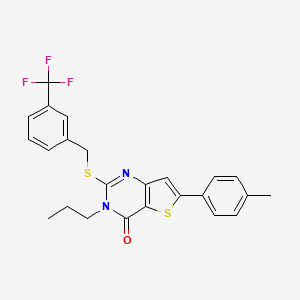 3-propyl-6-(p-tolyl)-2-((3-(trifluoromethyl)benzyl)thio)thieno[3,2-d]pyrimidin-4(3H)-one