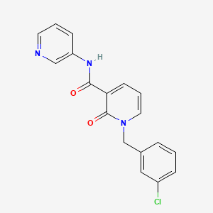 1-[(3-chlorophenyl)methyl]-2-oxo-N-pyridin-3-ylpyridine-3-carboxamide
